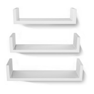 Set de 3 estantes de pared SHELFY blancos