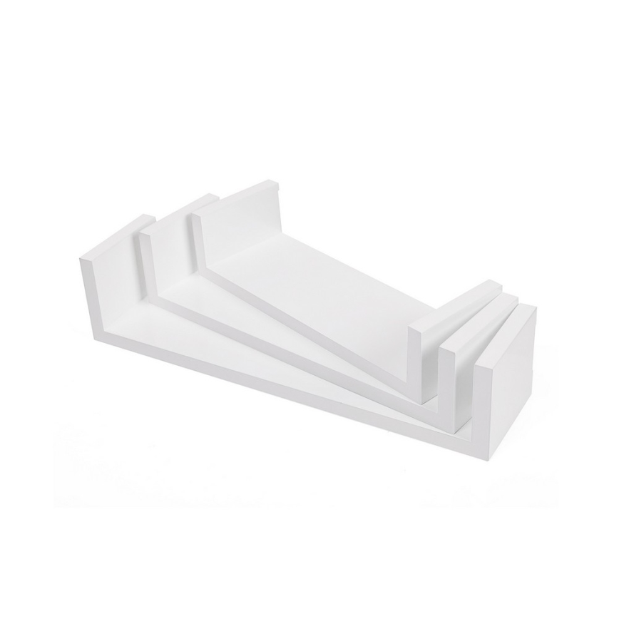 Set de 3 estantes de pared SHELFY blancos