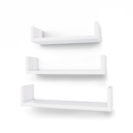 Set de 3 estantes de pared SHELFY blancos