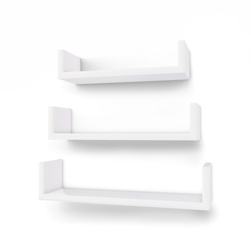 Set de 3 estantes de pared SHELFY, color blanco