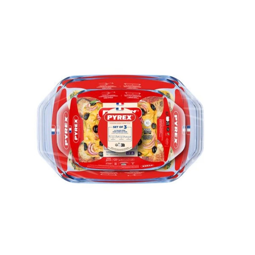Set de 3 fuentes para horno PYREX — 1,4 L, 3 L y 4 L