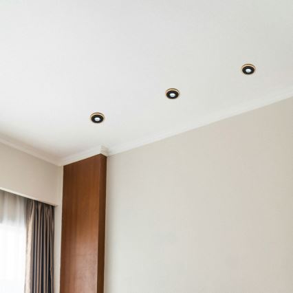 Set de 3 luminarias empotradas de techo TOBBY 1xGU10/20W/230V Ø 11,5 cm roble/negro