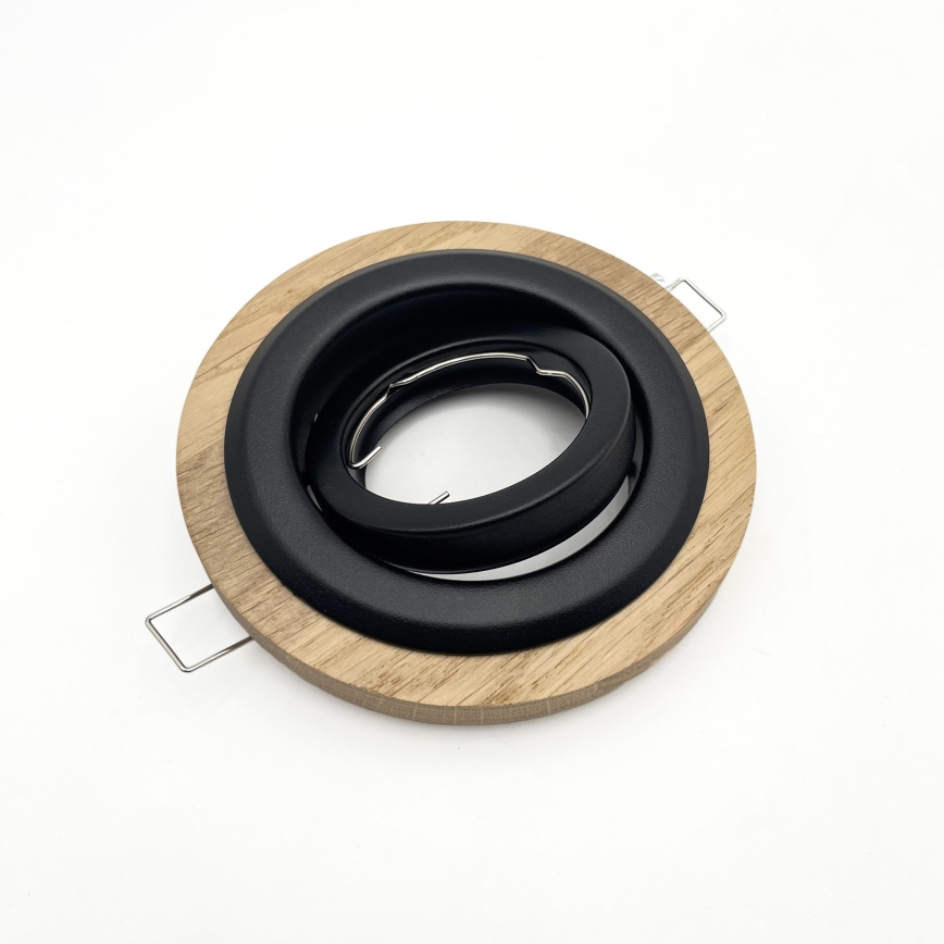 Set de 3 luminarias empotradas de techo TOBBY 1xGU10/20W/230V Ø 11,5 cm roble/negro