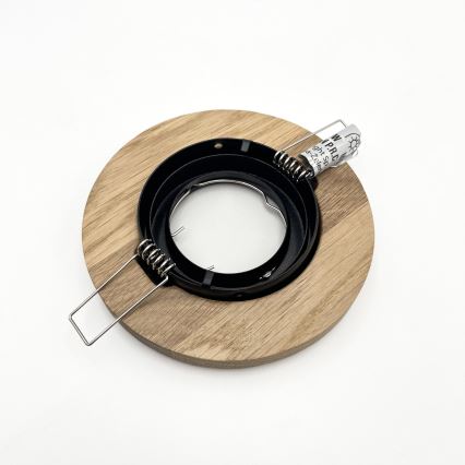 Set de 3 luminarias empotradas de techo TOBBY 1xGU10/20W/230V Ø 11,5 cm roble/negro