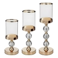Set de 3 portavelas dorados