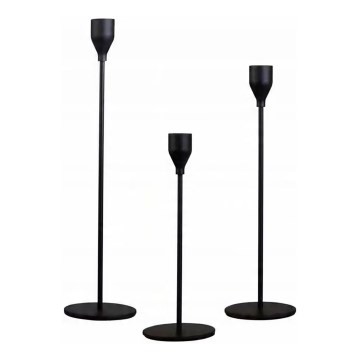 Set de 3 portavelas negros