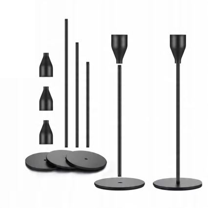 Set de 3 portavelas negros