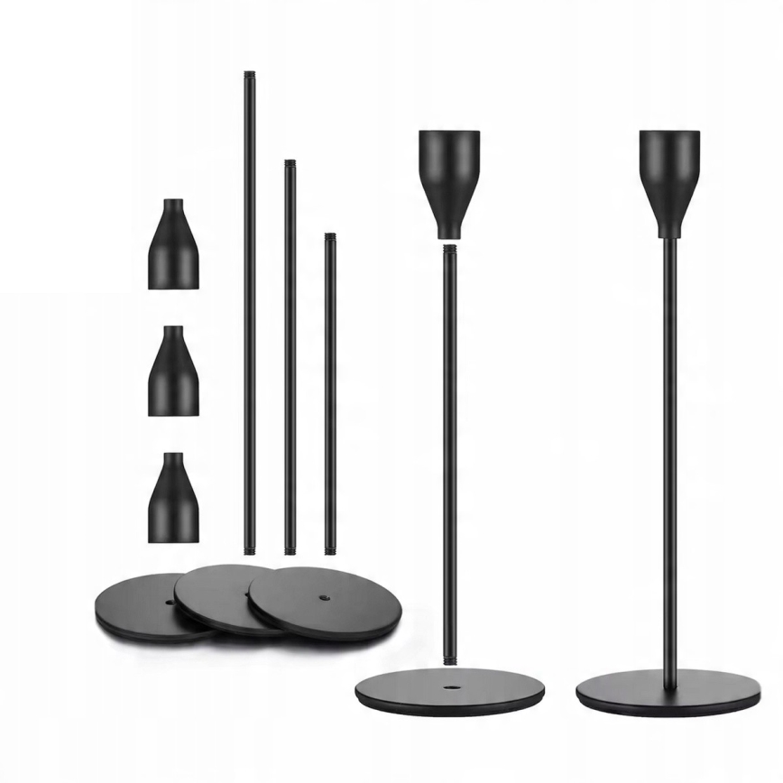 Set de 3 portavelas negros