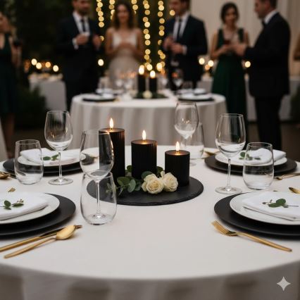 Set de 3 velas LED BRILLO LED/2xAA color negro + mando a distancia