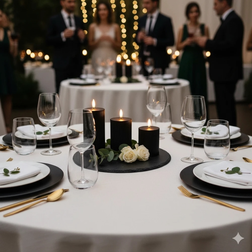 Set de 3 velas LED BRILLO LED/2xAA color negro + mando a distancia