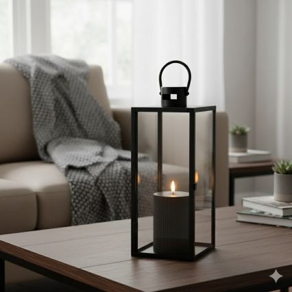 Set de 3 velas LED BRILLO LED/2xAA color negro + mando a distancia