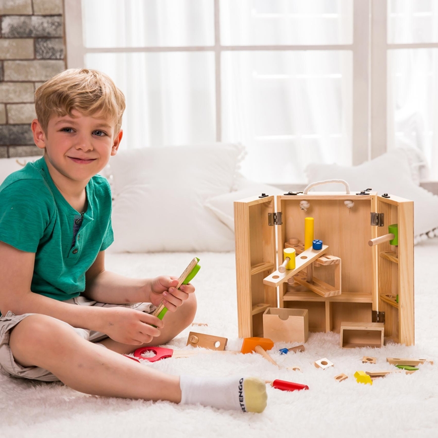 Set de 30 piezas de herramientas de madera en maletín
