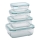 Set de 4 envases para alimentos, transparentes/verde menta