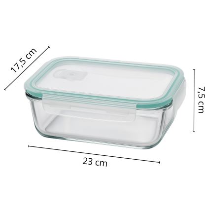 Set de 4 envases para alimentos, transparentes/verde menta