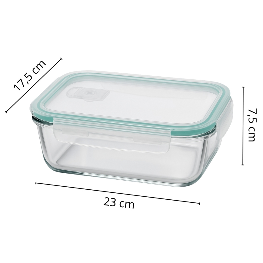 Set de 4 envases para alimentos, transparentes/verde menta