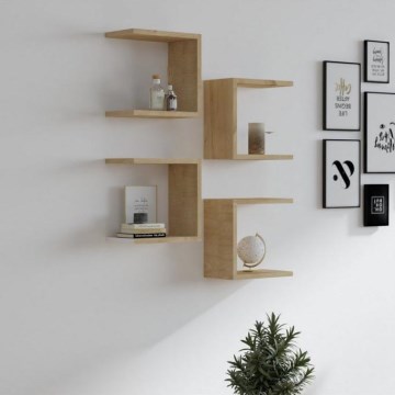 SET DE 4 estantes de pared BASE marrón