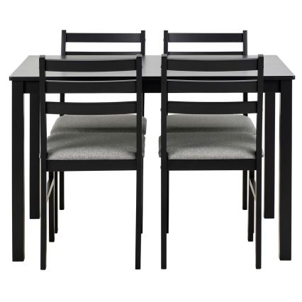 Set de comedor: mesa y 4 sillas EMILY, color negro