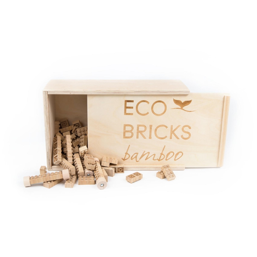 Set de construcción de madera ECO BRICKS — 145 piezas