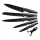 Set de cuchillos de cocina 5 piezas + pelador mármol/negro