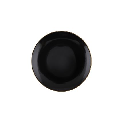 Set de vajilla de 24 piezas negro/dorado/gres