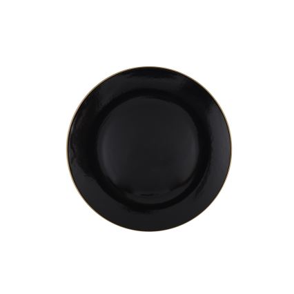 Set de vajilla de 24 piezas negro/dorado/gres