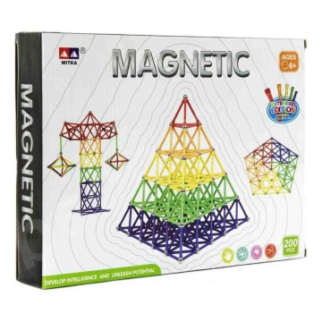 Set magnético de construcción, 200 piezas