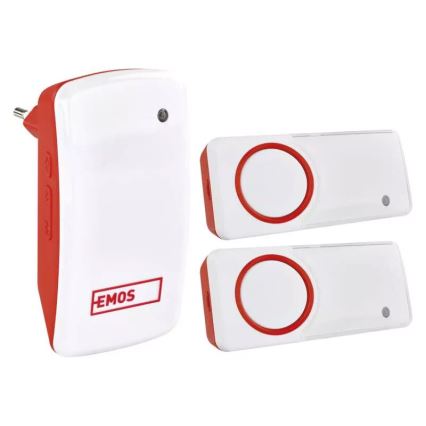 SET Timbre inalámbrico para toma de corriente + 2x pulsador 230V IP44