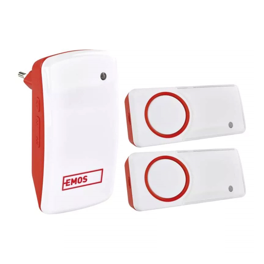 SET Timbre inalámbrico para toma de corriente + 2x pulsador 230V IP44