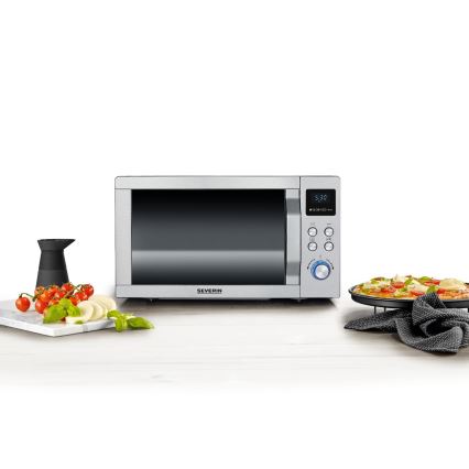 Severin MW 7774 - Microondas 3 en 1 1950W/230V 25 l acero inoxidable