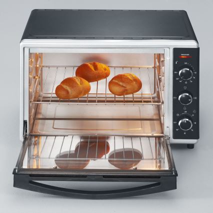Severin TO 2058 - Horno de convección con grill y piedra para pizza, 1800 W/230 V, 42 l, negro