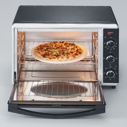 Severin TO 2058 - Horno de convección con grill y piedra para pizza, 1800 W/230 V, 42 l, negro