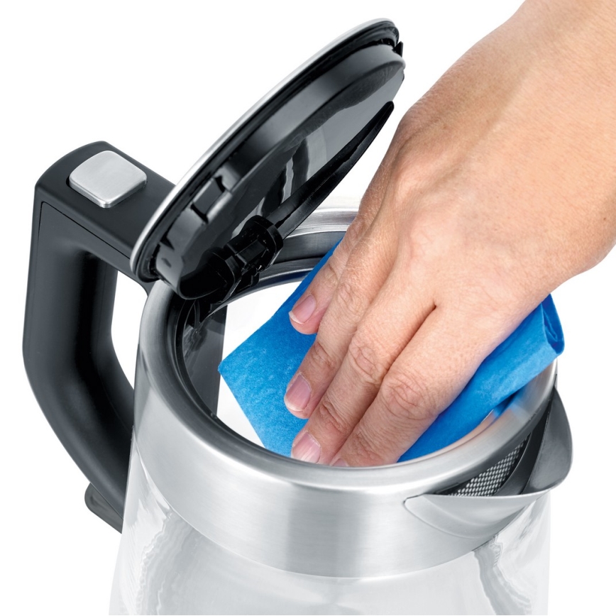 Severin WK 3468 - Hervidor eléctrico de ebullición rápida 1 l 2200W/230V acero inoxidable/vidrio