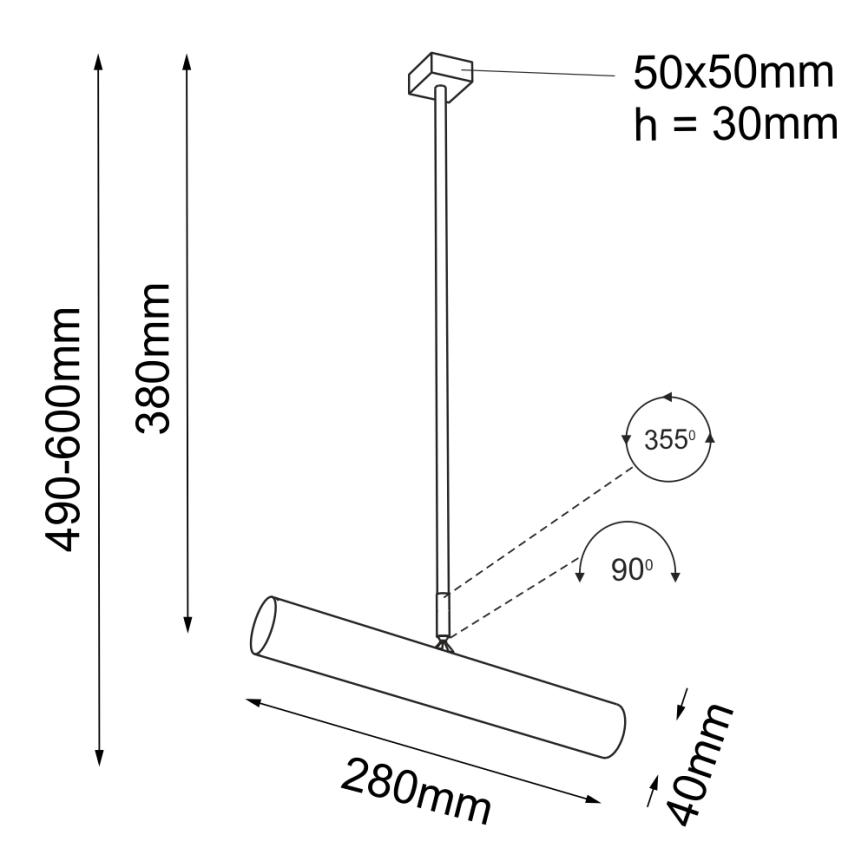 Shilo - Lámpara colgante 1xGU10-MR11/15W/230V negro
