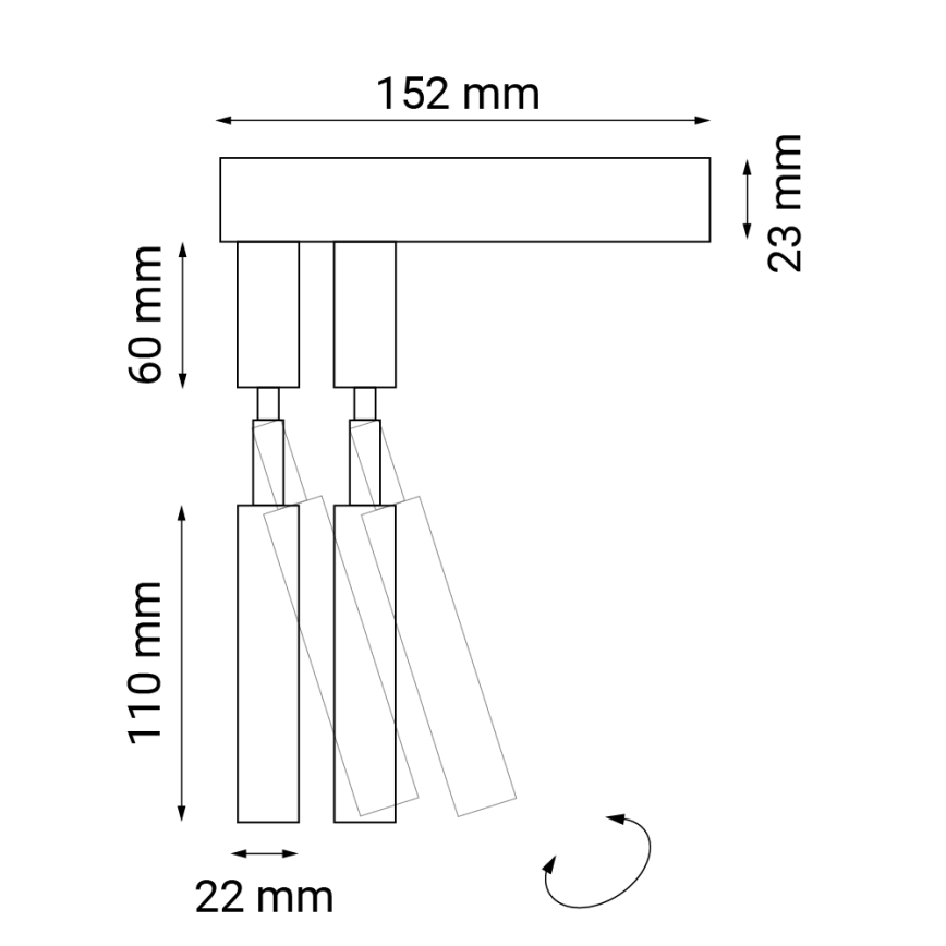 Shilo - Foco de pared 2xG9/10W/230V negro