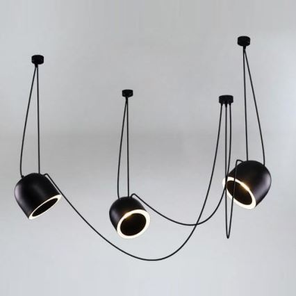Shilo - Lámpara colgante 3xE14/15W/230V araña negro