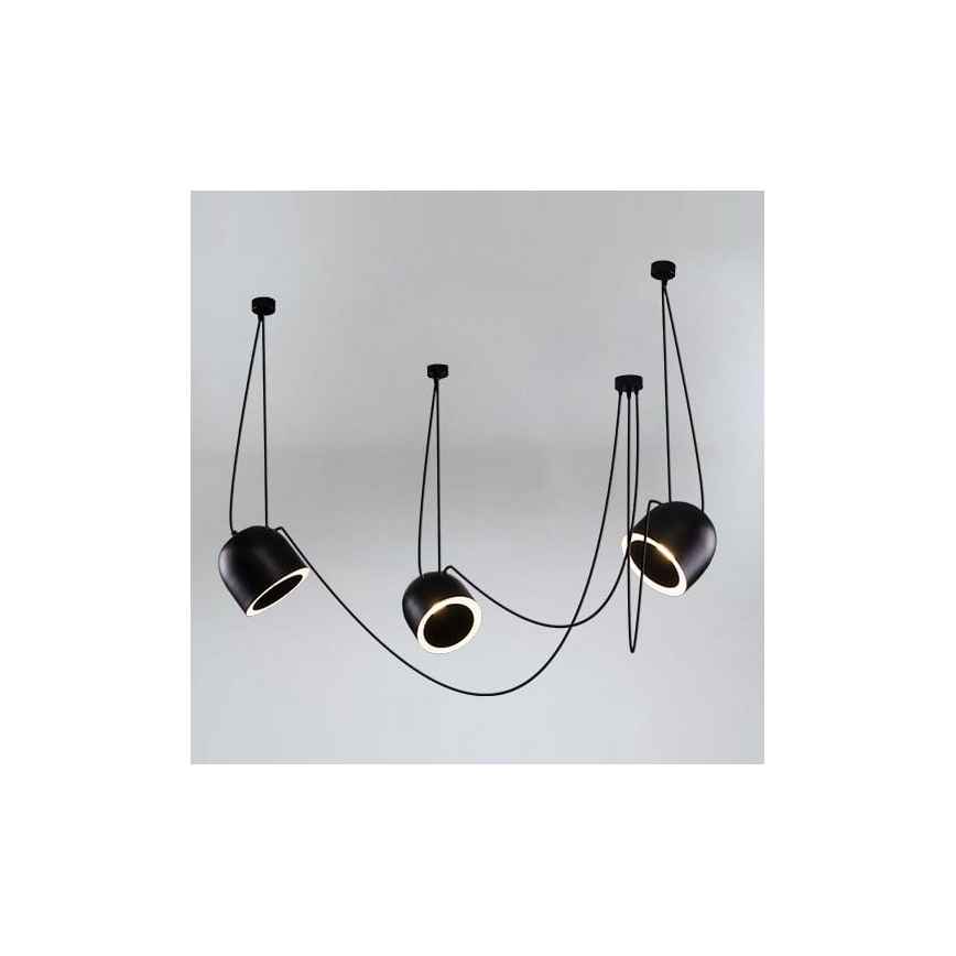 Shilo - Lámpara colgante 3xE14/15W/230V araña negro