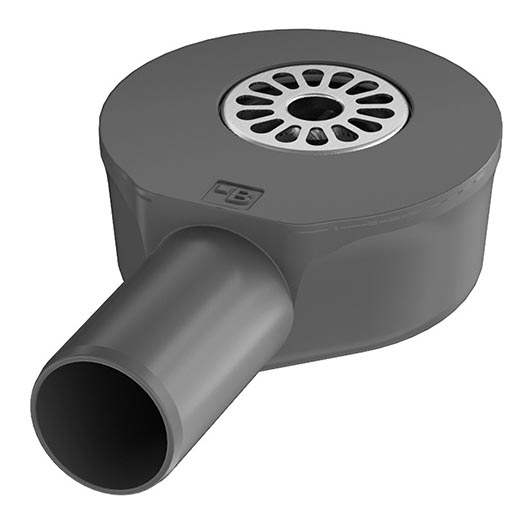 Sifón para canaleta de desagüe 13,1x5,7 cm gris