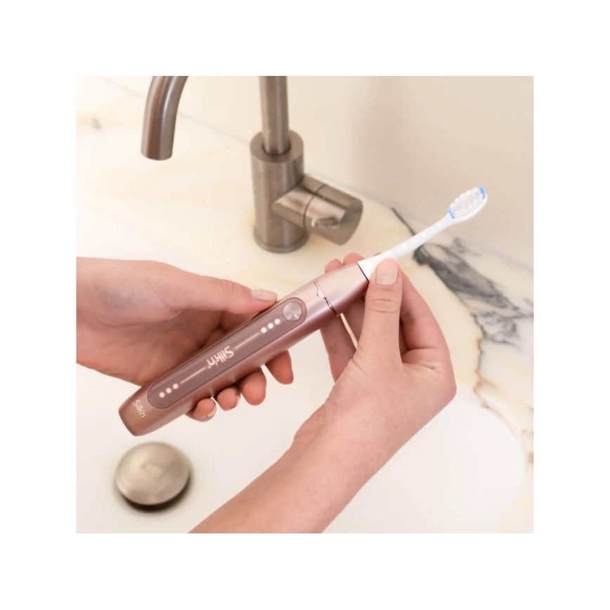 Silk’n - Cepillo de dientes sónico vibratorio SONIC YOU 3350 mAh IPX7 oro rosa