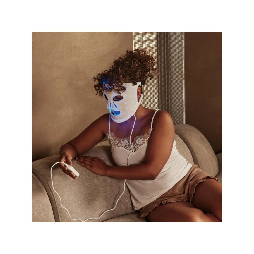 Silk’n - LED RGB Mascarilla facial terapéutica LED/5V 2000 mAh blanca + control remoto