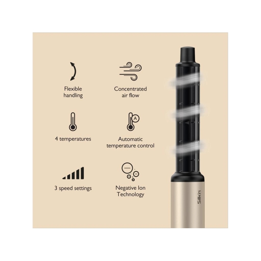 Silk’n - Secador de cabello SILKYAIR FLEX 230V negro/dorado