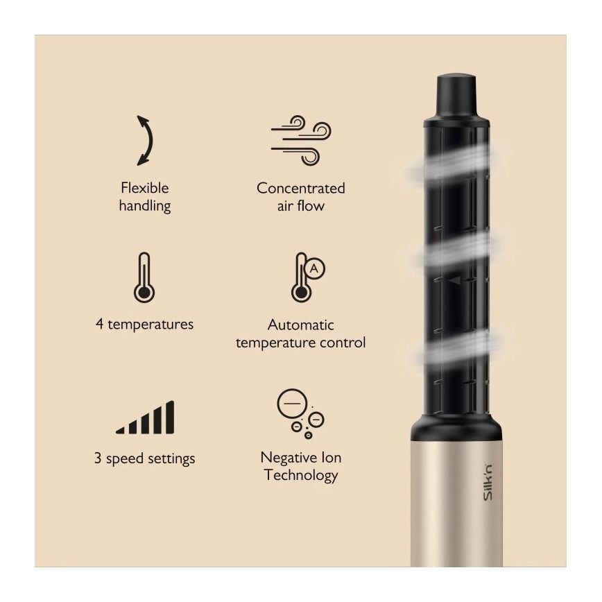 Silk’n - Secador de pelo SILKYAIR FLEX 230V negro/dorado