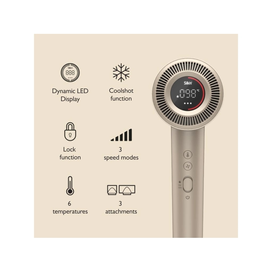 Silk’n - Secador de pelo SILKYAIR PRO 1600W/230V dorado