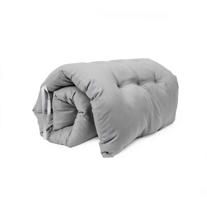 Silla de camping plegable con colchoneta negro/gris