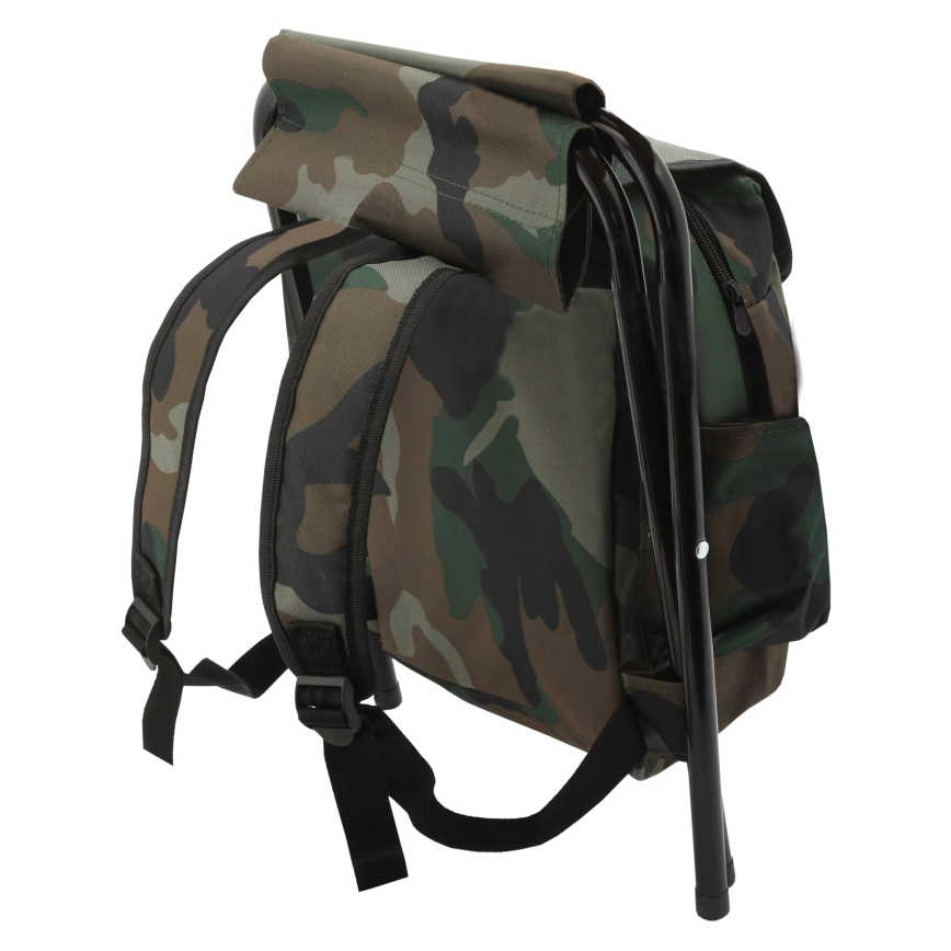 Silla de camping plegable con mochila de camuflaje