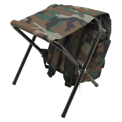 Silla de camping plegable con mochila de camuflaje