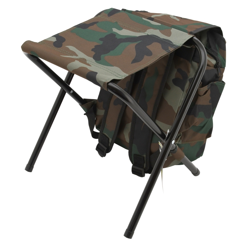 Silla de camping plegable con mochila de camuflaje