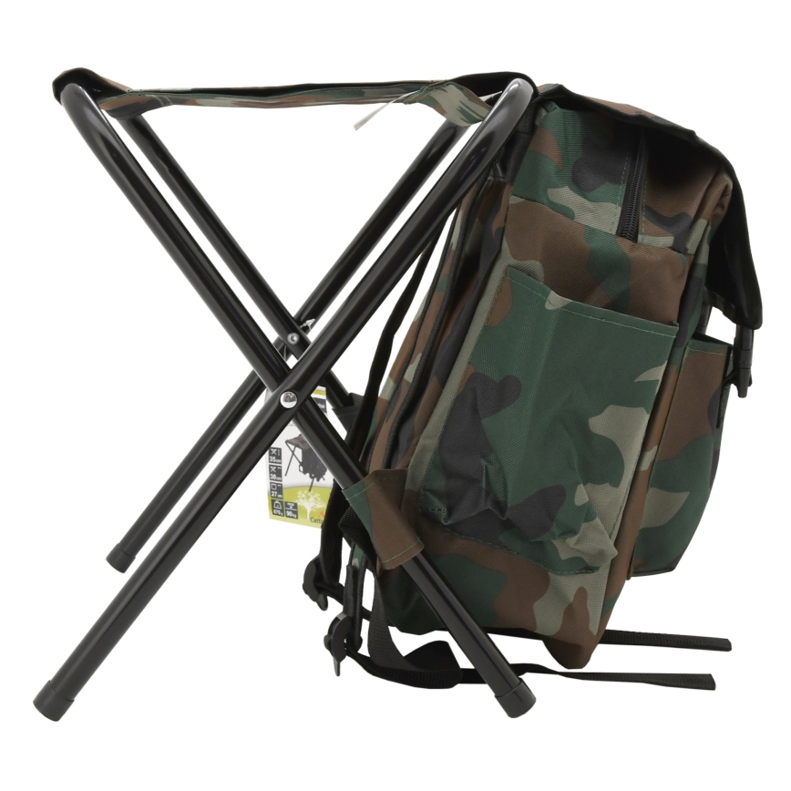 Silla de camping plegable con mochila de camuflaje