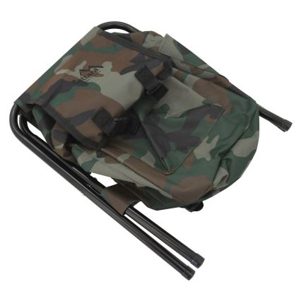 Silla de camping plegable con mochila de camuflaje