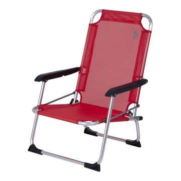 Silla de camping plegable roja