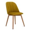 Silla de comedor BAKERI 86x48 cm amarillo/roble claro